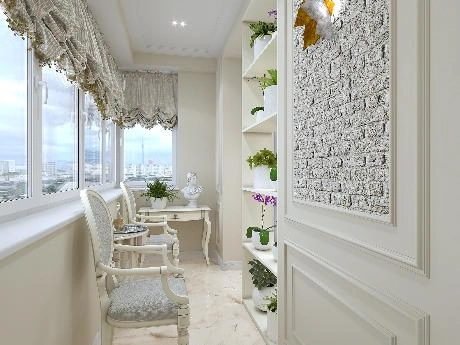 Классический дизайн интерьера балкона